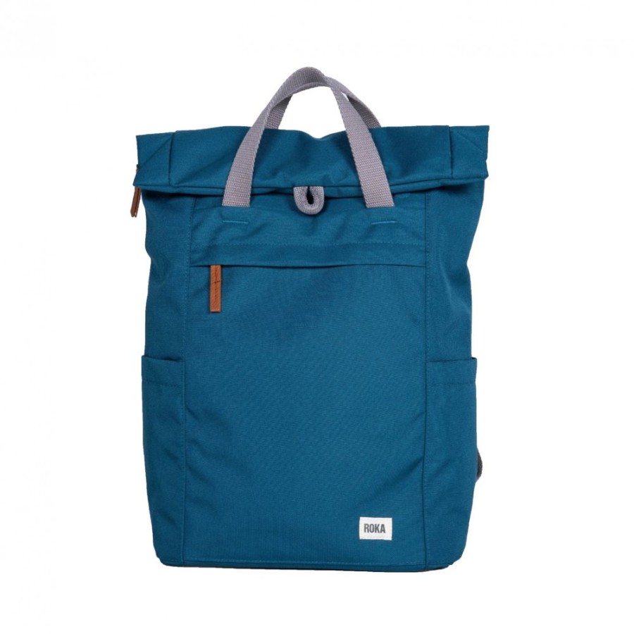 Bags Roka London | Finchley A Medium Sustainable Canvas Marine