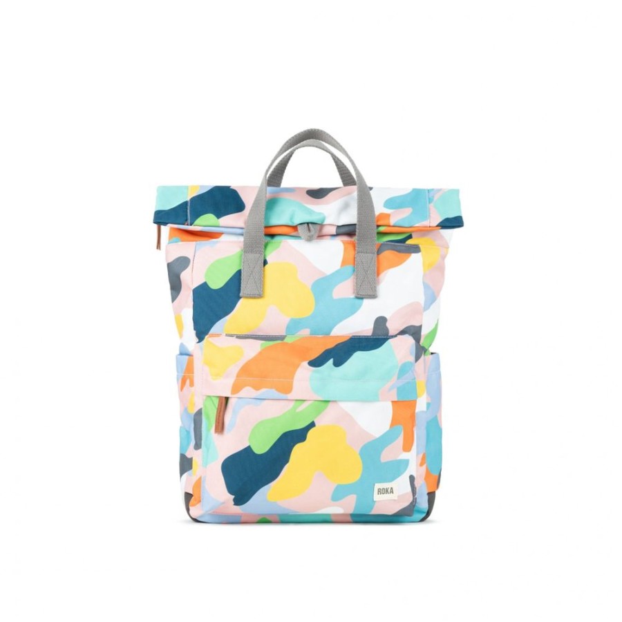 Bags Roka London | Canfield B Medium Recycled Canvas Mellow Camo