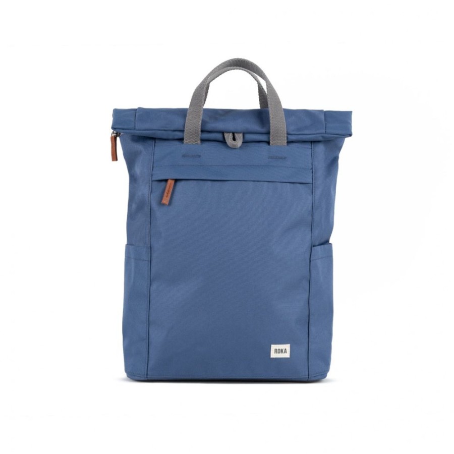 Bags Roka London | Finchley A Large Recycled Canvas Burnt Blue