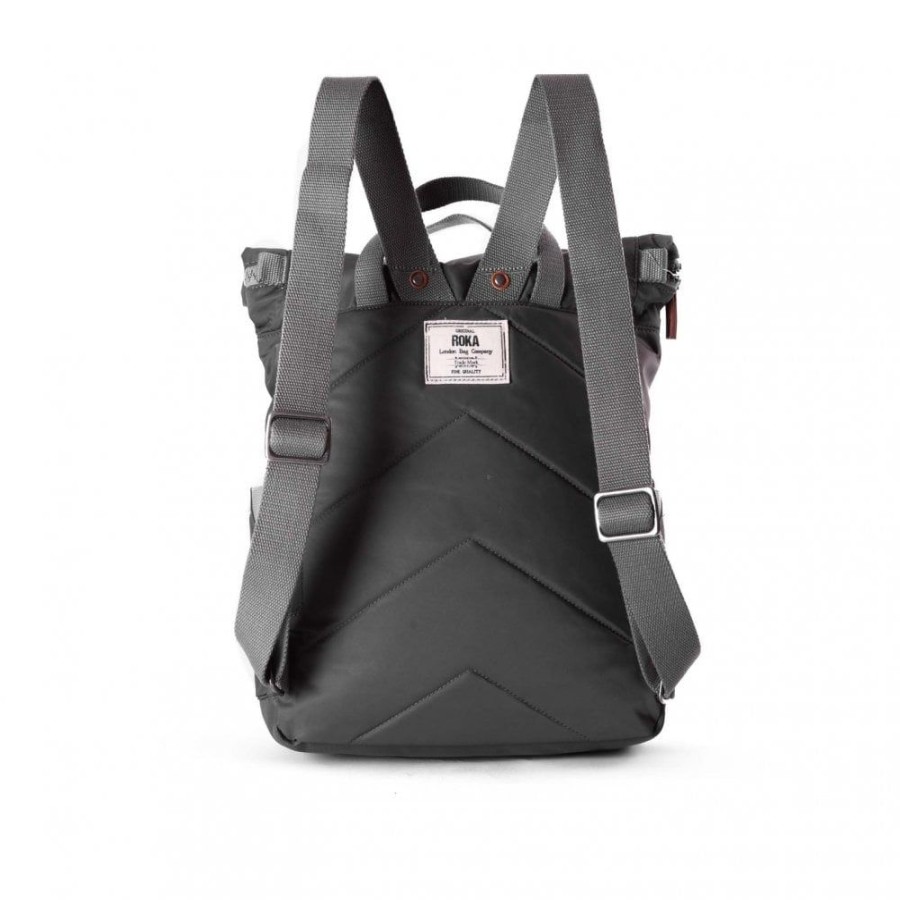 Bags Roka London | Canfield B Small Sustainable Nylon Graphite