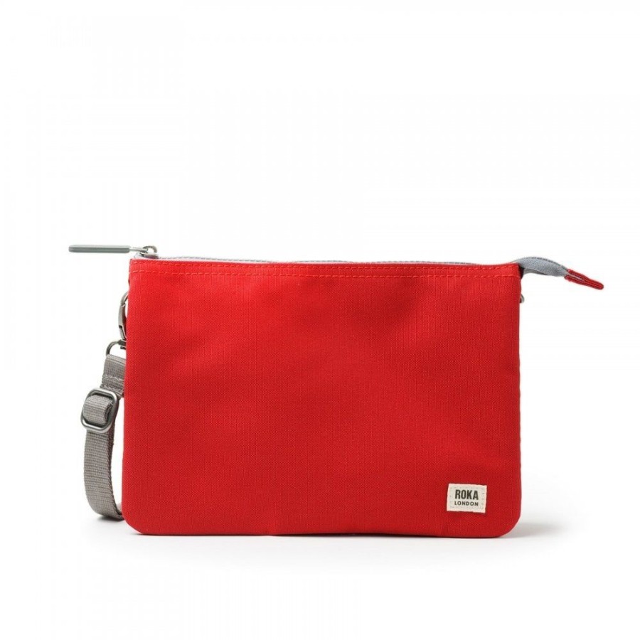 Bags Roka London | Carnaby Xl Recycled Canvas Mars Red