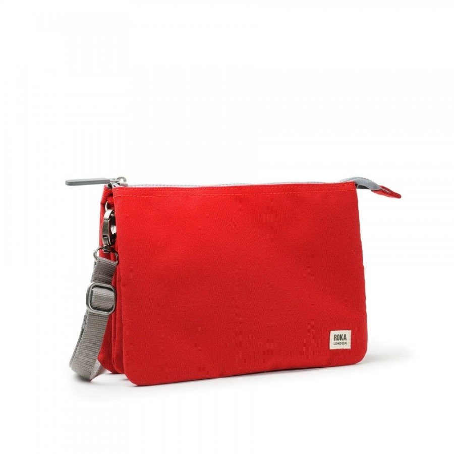 Bags Roka London | Carnaby Xl Recycled Canvas Mars Red