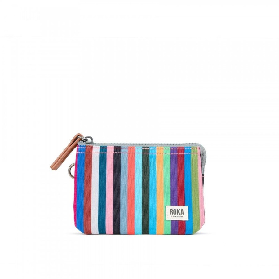 Accessories Roka London | Carnaby Small Recycled Canvas Multi Stripe