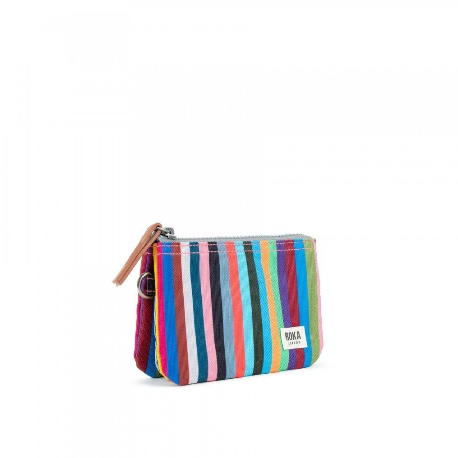 Accessories Roka London | Carnaby Small Recycled Canvas Multi Stripe