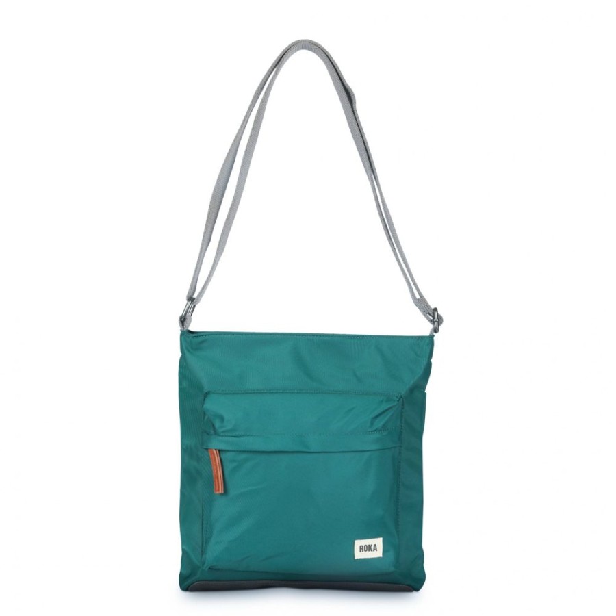 Bags Roka London | Kennington B Medium Sustainable Nylon Teal