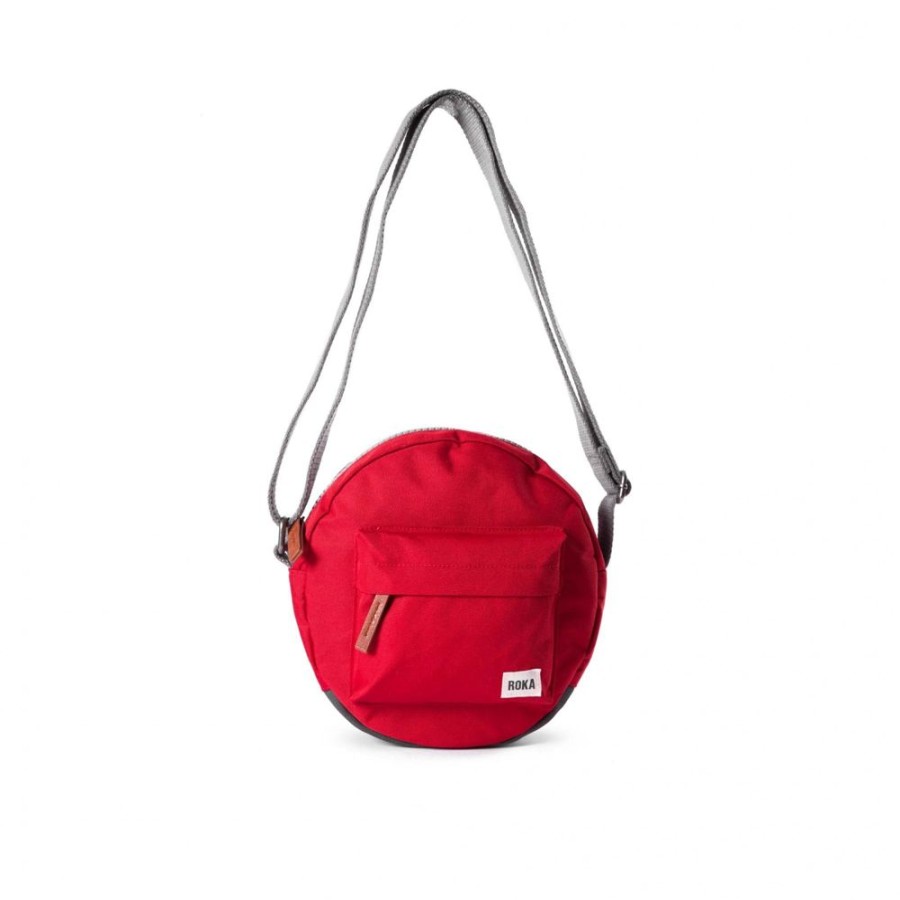 Bags Roka London | Paddington B Small Crossbody Sustainable Canvas Mars Red