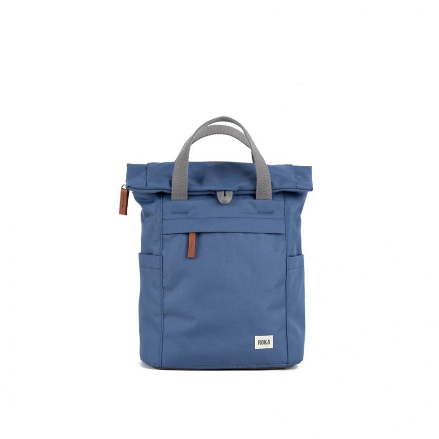 Bags Roka London | Finchley A Small Recycled Canvas Burnt Blue