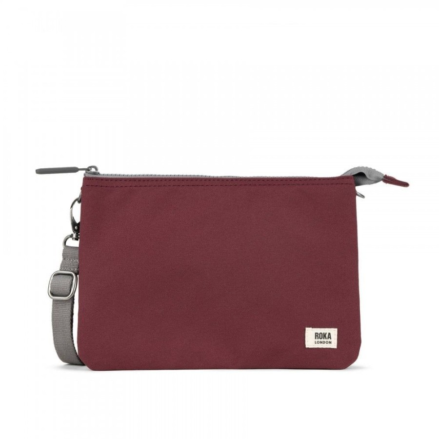 Bags Roka London | Carnaby Xl Recycled Canvas Zinfandel