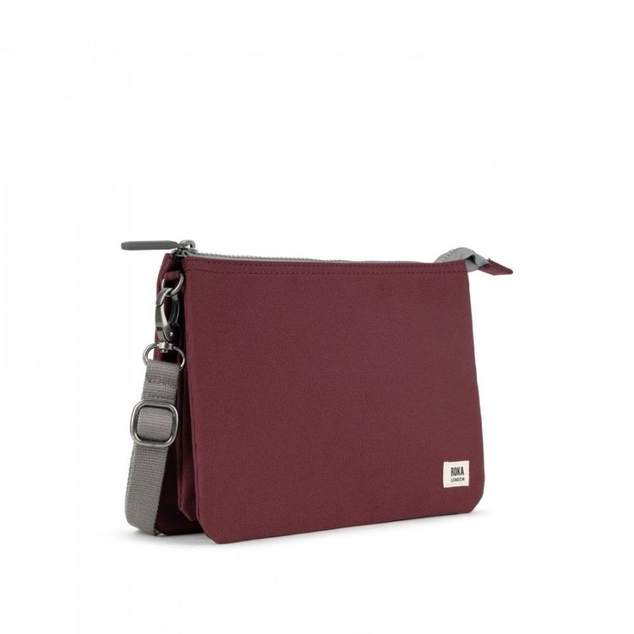 Bags Roka London | Carnaby Xl Recycled Canvas Zinfandel