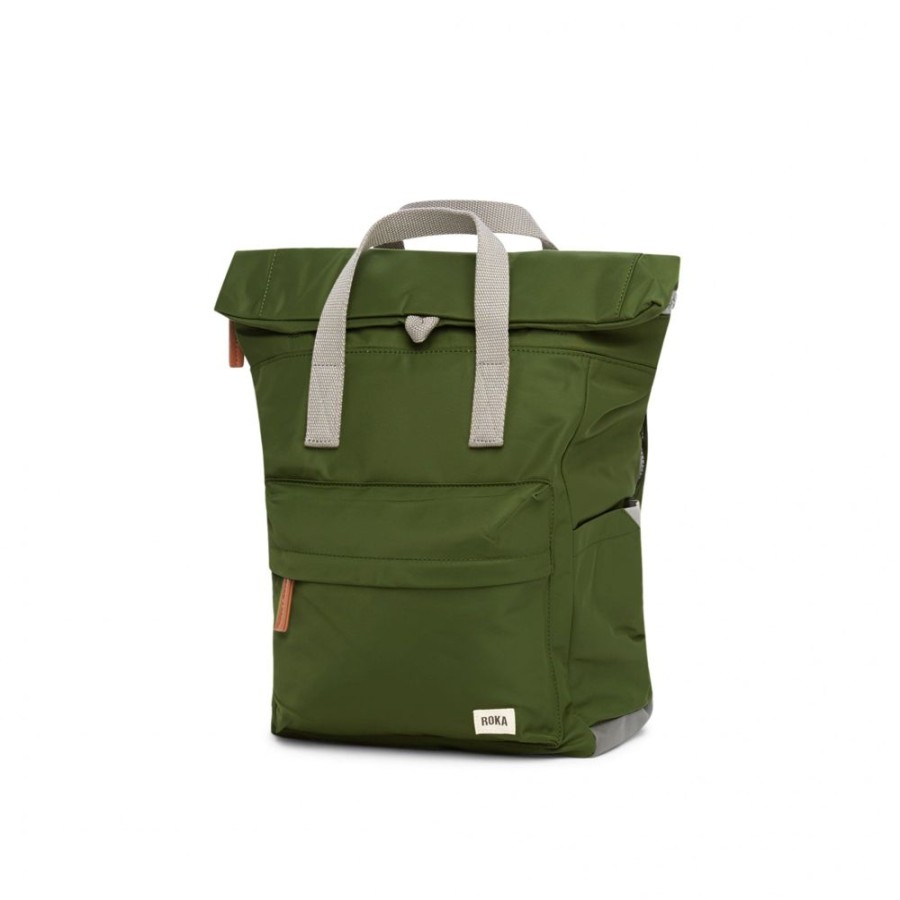 Bags Roka London | Canfield B Medium Sustainable Nylon Avocado