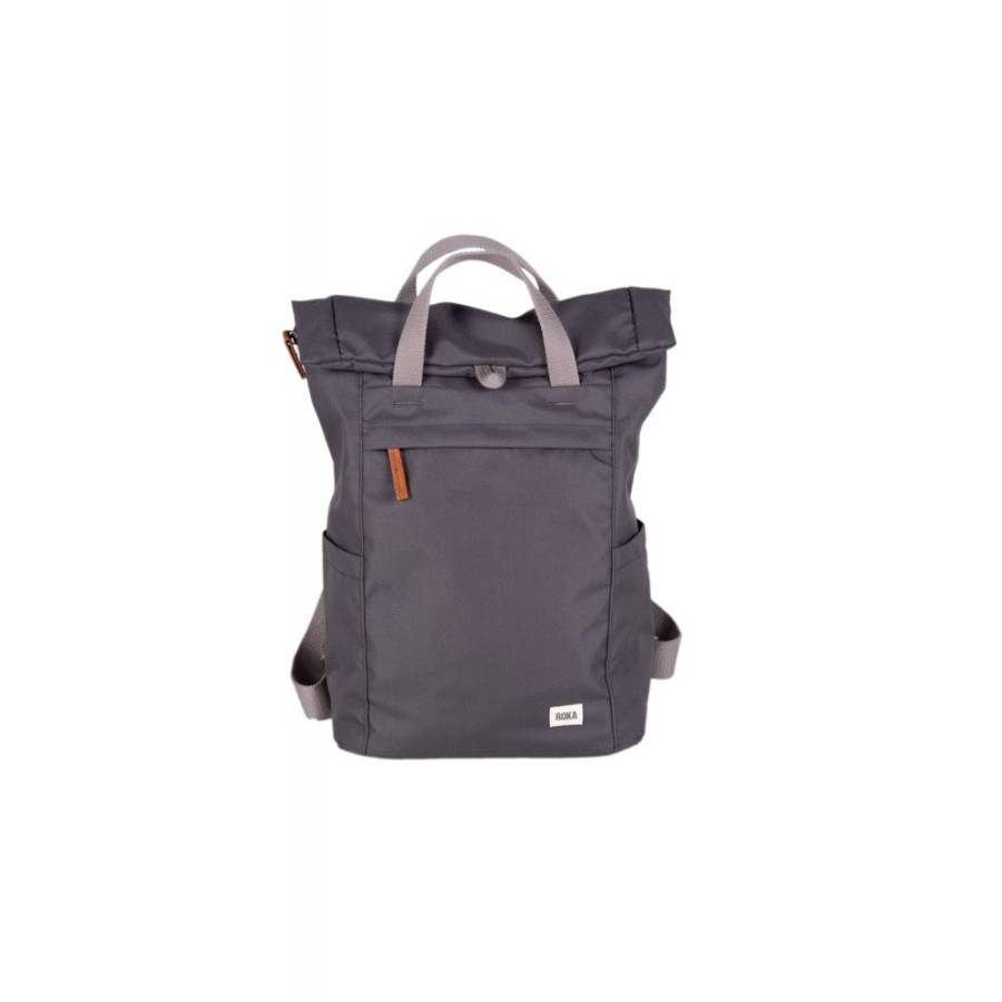 Bags Roka London | Finchley A Small Sustainable Canvas Carbon