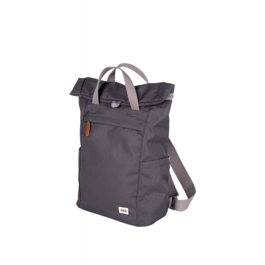 Bags Roka London | Finchley A Small Sustainable Canvas Carbon