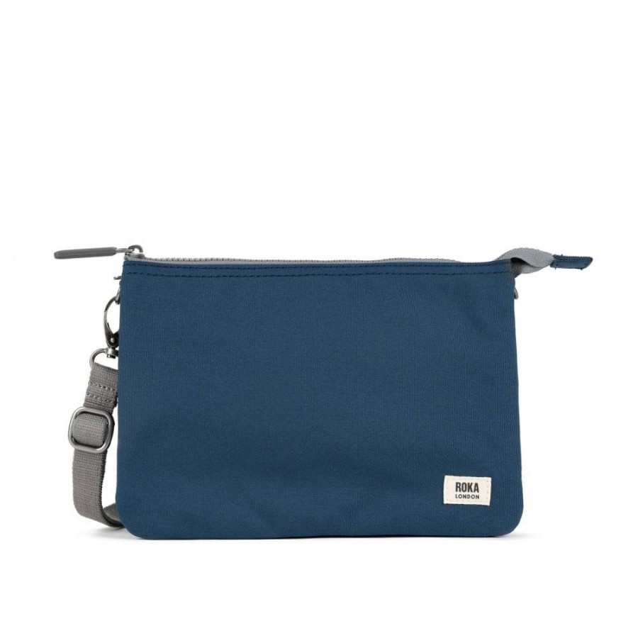 Bags Roka London | Carnaby Xl Recycled Canvas Deep Blue