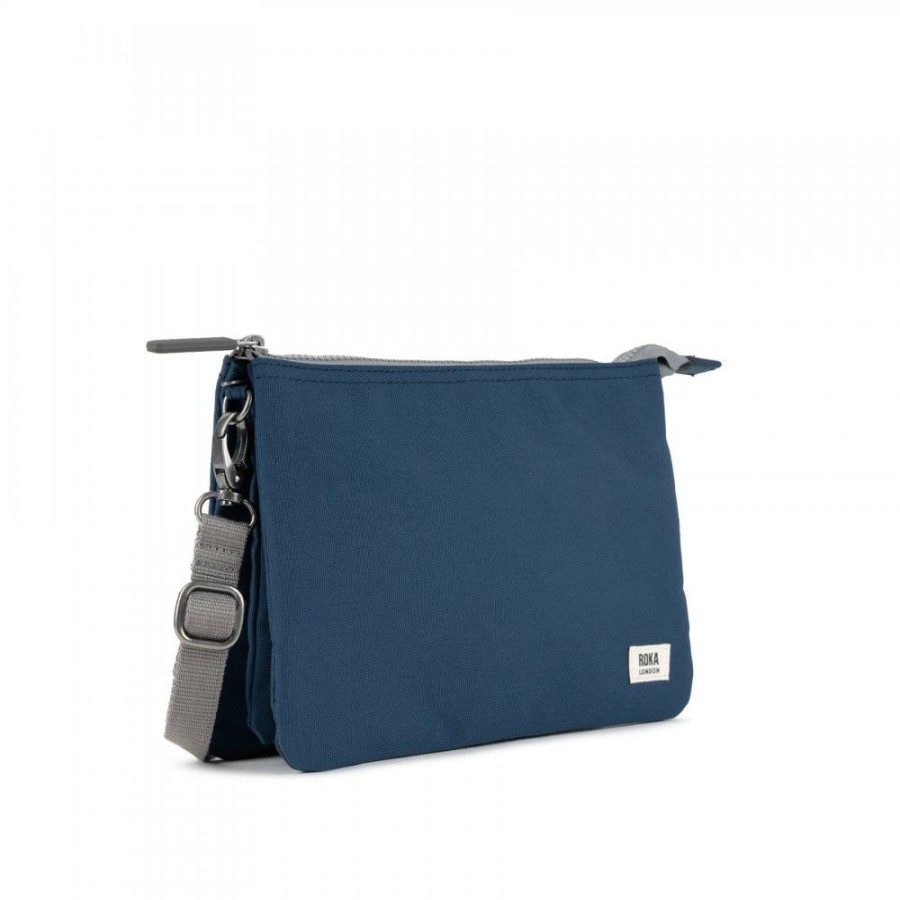 Bags Roka London | Carnaby Xl Recycled Canvas Deep Blue