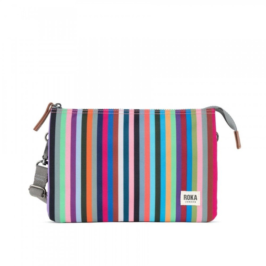 Bags Roka London | Carnaby Xl Recycled Canvas Multi Stripe