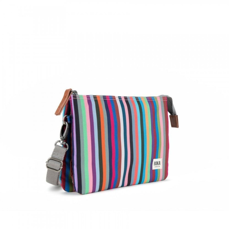 Bags Roka London | Carnaby Xl Recycled Canvas Multi Stripe